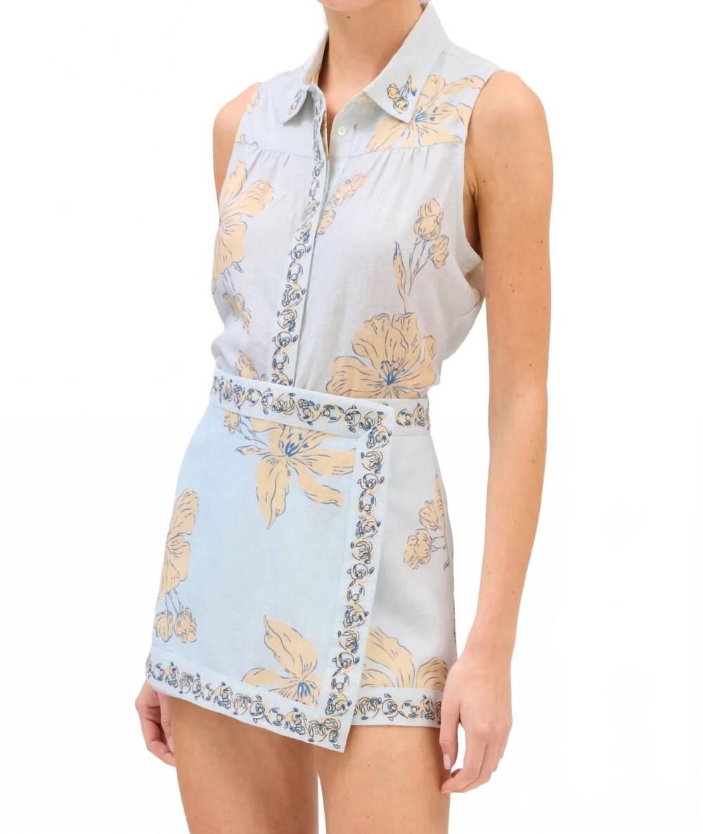NEW ALLISON NEW YORK addison tank top in pale blue floral